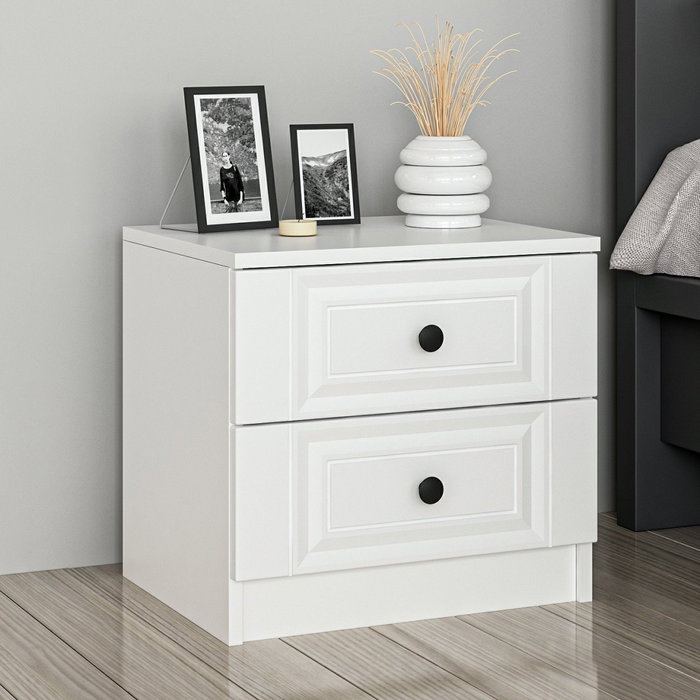 Hanah Home Mesita de Noche Kale - 4923 Blanco